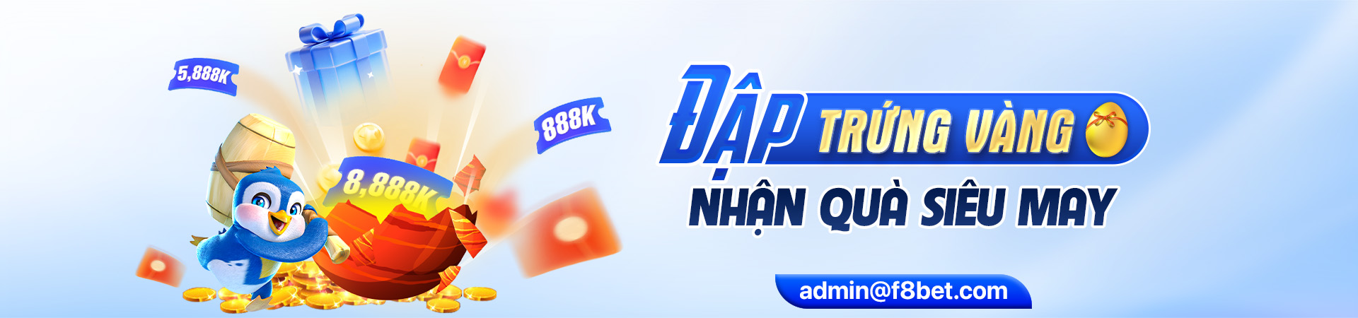 f8bet banner chương trình chú vịt đập trứng